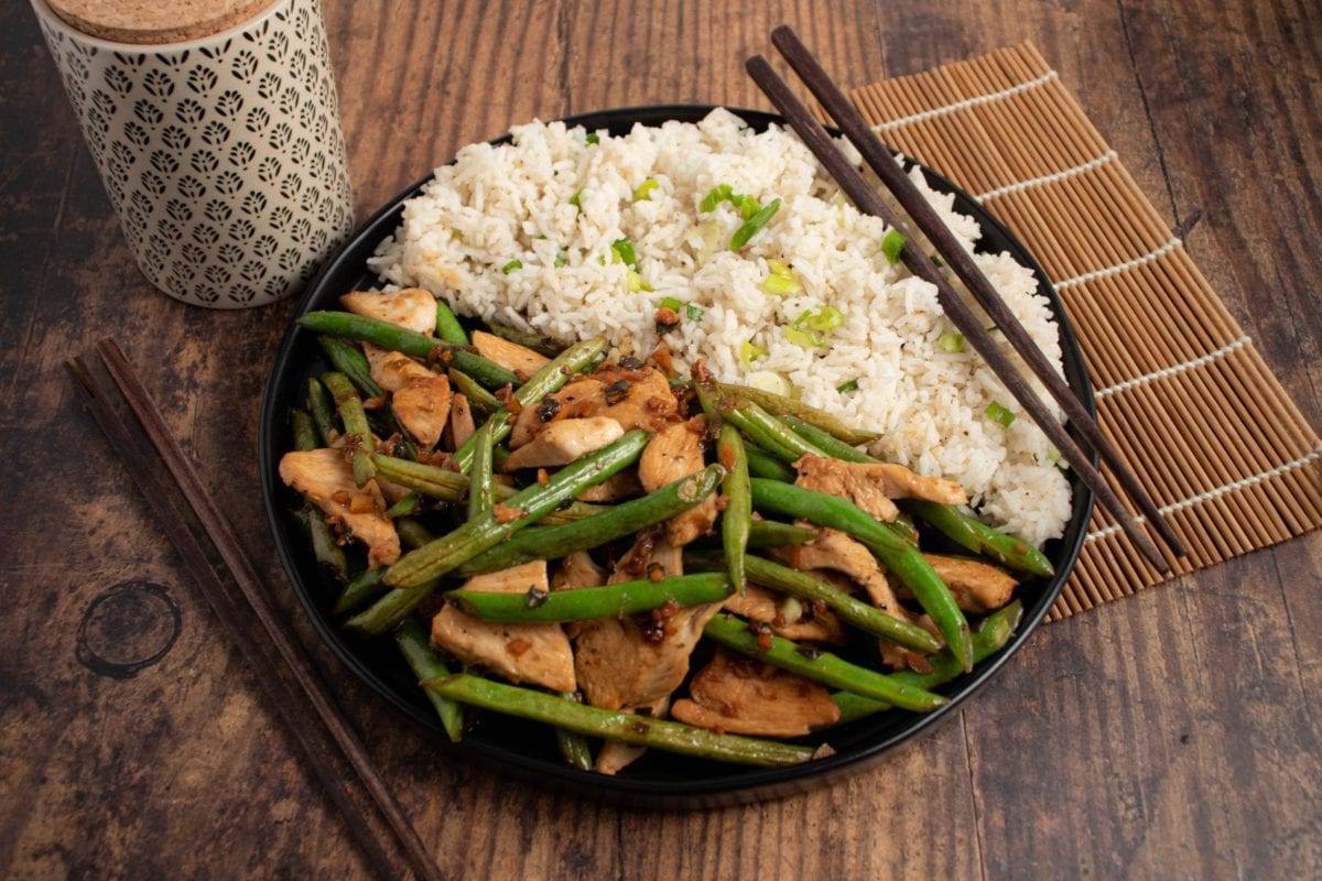 Ginger Beans and Chicken Stir Fry Meal Prep Meal Planning Counting Macros