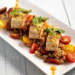Mahi on a Bed of Heirloom Tomatoes and Farro Meal Prep Counting Macros