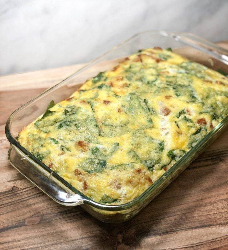 Chicken & Spinach Egg White Casserole A Dash of Macros