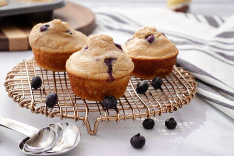 Blueberry Pancake Protein Muffins - A Dash of Macros