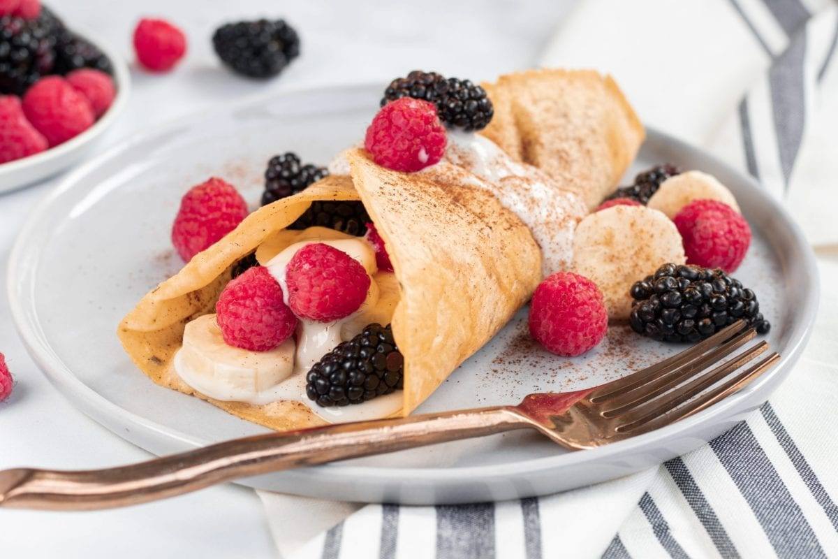 Fruit and Yogurt Cinnamon Wrap