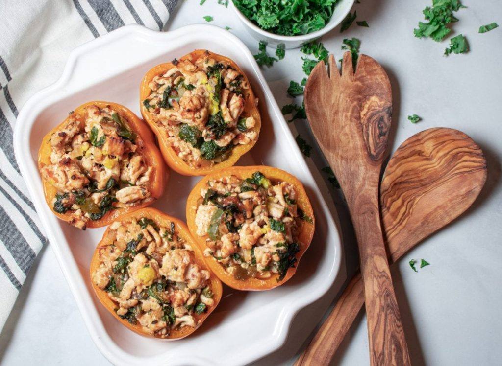 Turkey and Kale Stuffed Peppers