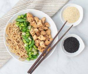 Sesame Chicken Noodle Bowl, Meal prep and counting macros
