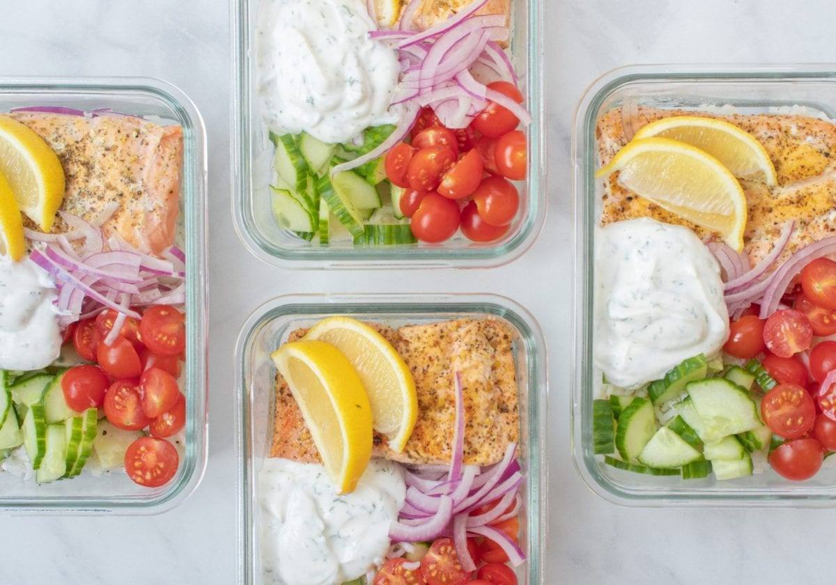 Easy Greek Salmon Bowl Meal Prep Counting Macros