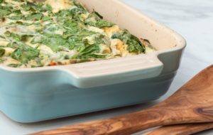 spinach and mozzarella egg casserole meal prep macro counting