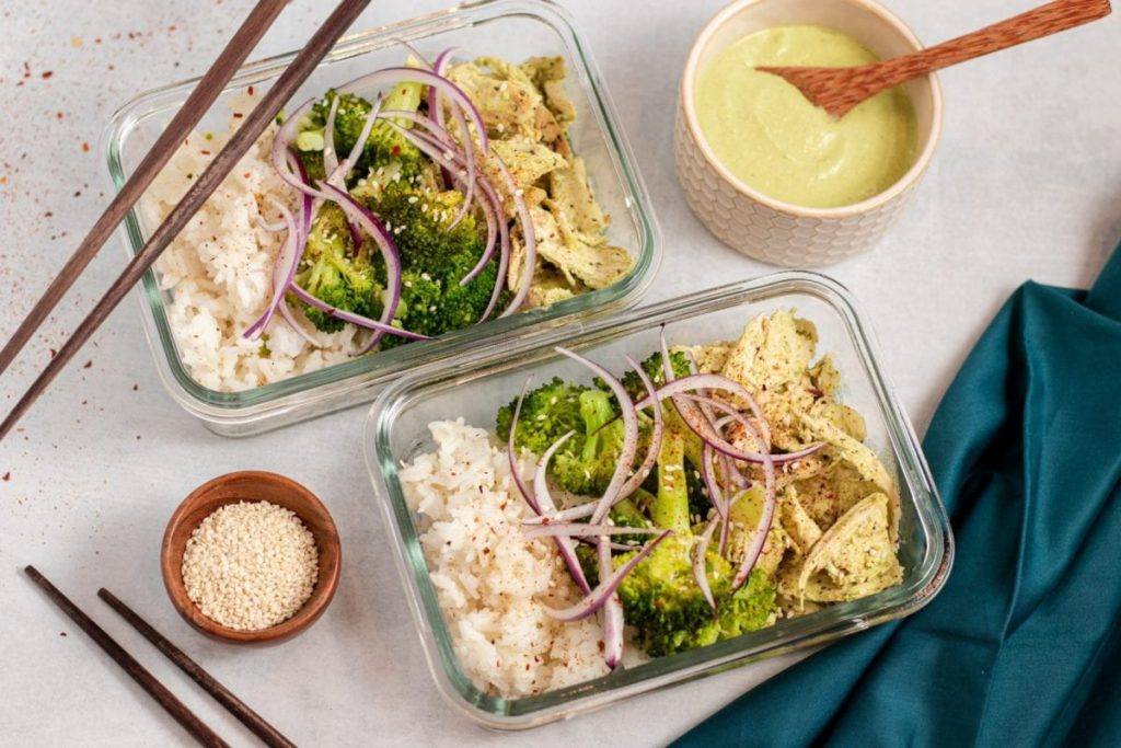 Aji Chicken with Broccoli and Rice Meal Prep Recipe Meal Planning Counting Macros Peruvian