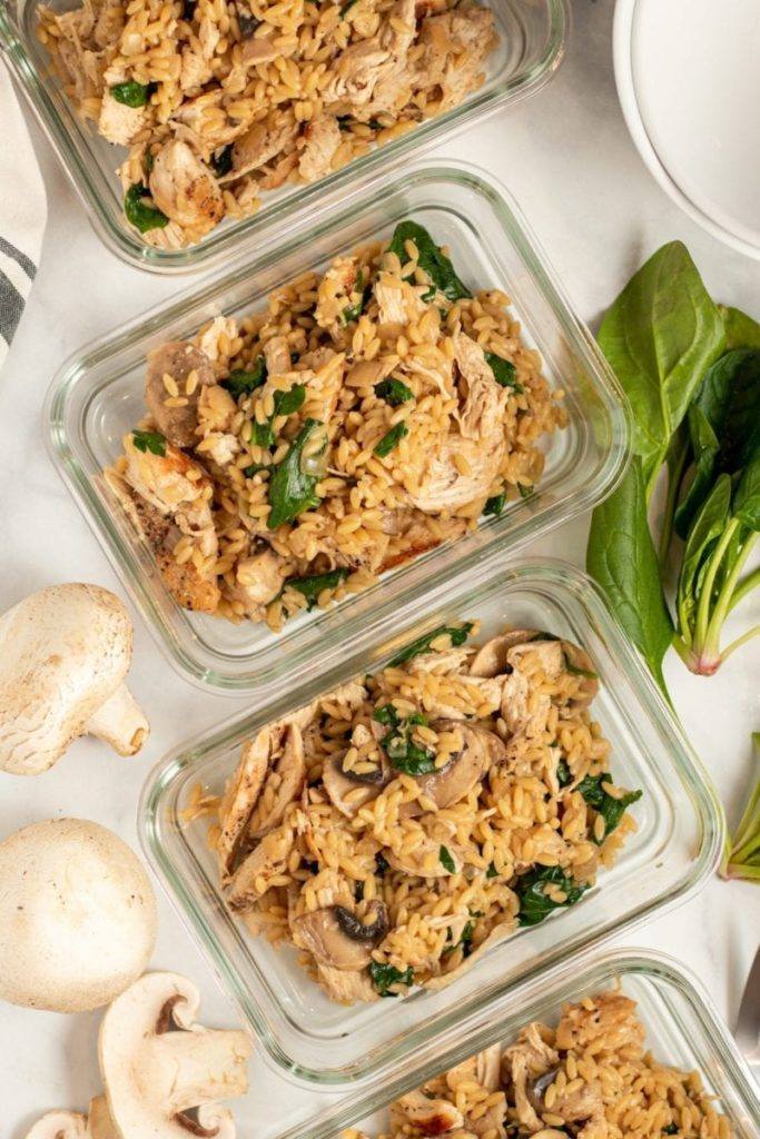 Creamy Chicken and Mushroom Orzo Meal Prep Meal Planning Counting Macros One Pot Meal