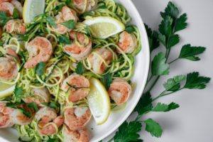 Zucchini Noodles and Lemon Shrimp Meal Prep Meal Planning Counting Macros